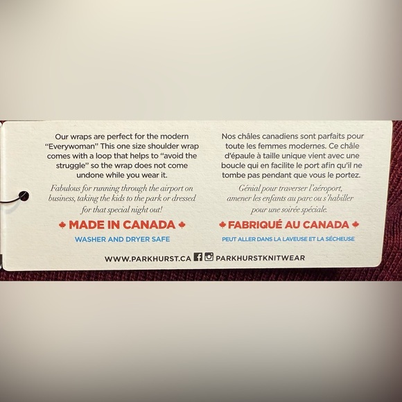 NWT Parkhurst RUANA Wrap CANADA Scarf SHAWL - Picture 4 of 12